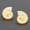 Gold-Dipped Spiral Shell Earrings