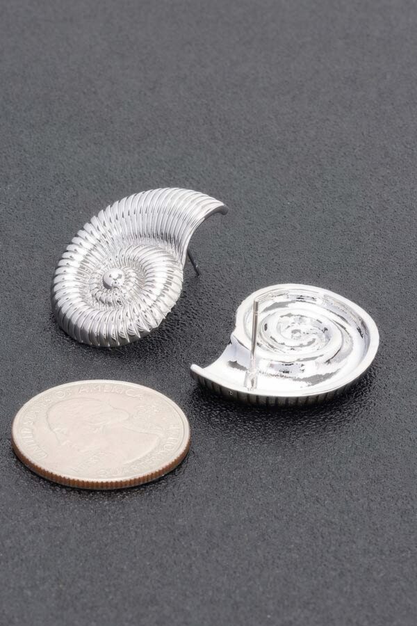 Gold-Dipped Spiral Shell Earrings