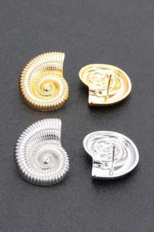 Gold-Dipped Spiral Shell Earrings