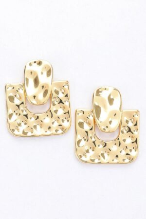 Gold-Dip Square Earrings with Sterling Silver Posts