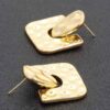 Gold-Dip Square Earrings with Sterling Silver Posts