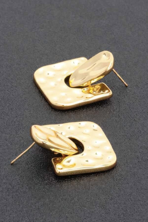 Gold-Dip Square Earrings with Sterling Silver Posts