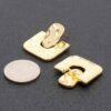 Gold-Dip Square Earrings with Sterling Silver Posts