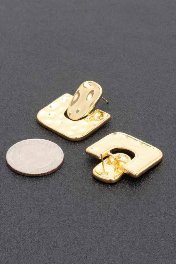 Gold-Dip Square Earrings with Sterling Silver Posts