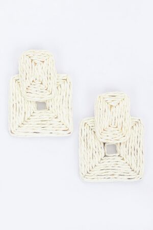 Paper Earrings – Lightweight Woven Geometric Squares