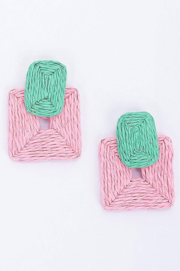 Paper Earrings – Lightweight Woven Geometric Squares