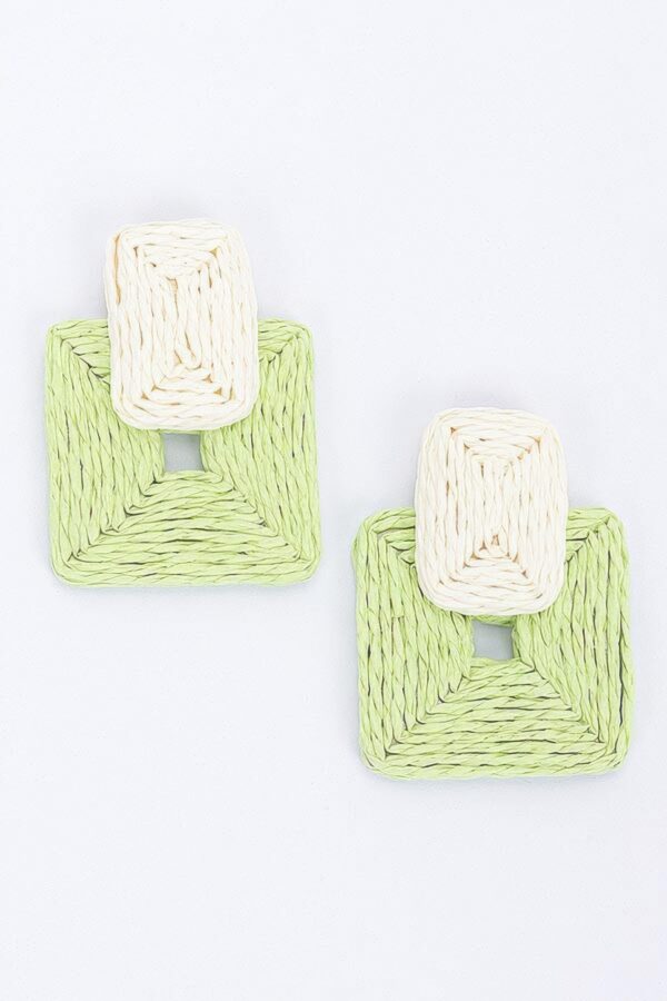 Paper Earrings – Lightweight Woven Geometric Squares
