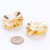 Faux Pearl Flower Metal Earrings – Gold Tone