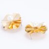 Faux Pearl Flower Metal Earrings – Gold Tone