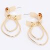 Lunar Circles Elongated Silver Hoop Earrings
