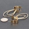 Lunar Circles Elongated Silver Hoop Earrings
