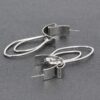 Lunar Circles Elongated Silver Hoop Earrings
