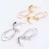 Lunar Circles Elongated Silver Hoop Earrings