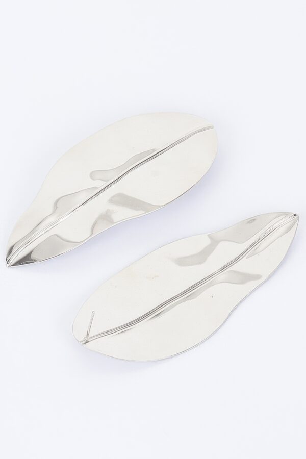 Leaf-Shaped Metal Drop Earrings – 1.5 x 3.75 in