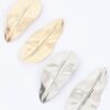 Leaf-Shaped Metal Drop Earrings – 1.5 x 3.75 in