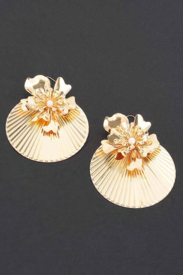 Blossom Elegance Floral Metal Earrings – 2.75″ x 3.75″