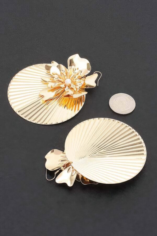 Blossom Elegance Floral Metal Earrings – 2.75″ x 3.75″