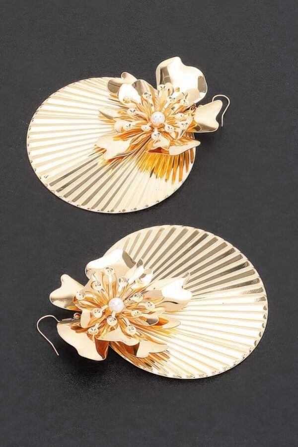 Blossom Elegance Floral Metal Earrings – 2.75″ x 3.75″