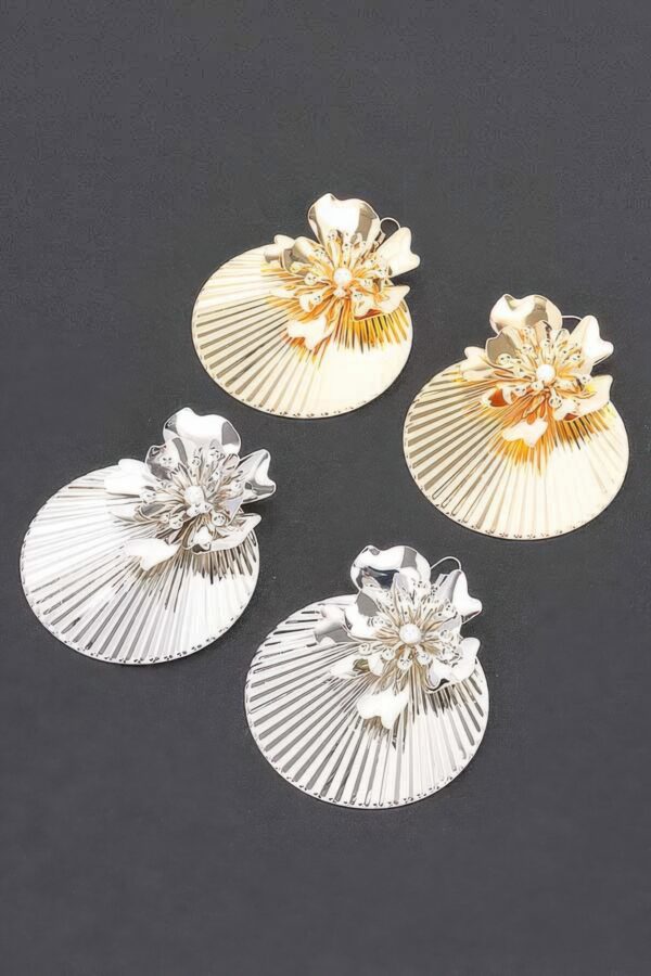 Blossom Elegance Floral Metal Earrings – 2.75″ x 3.75″