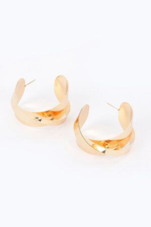 Twisted Metal Earrings – Polished Finish