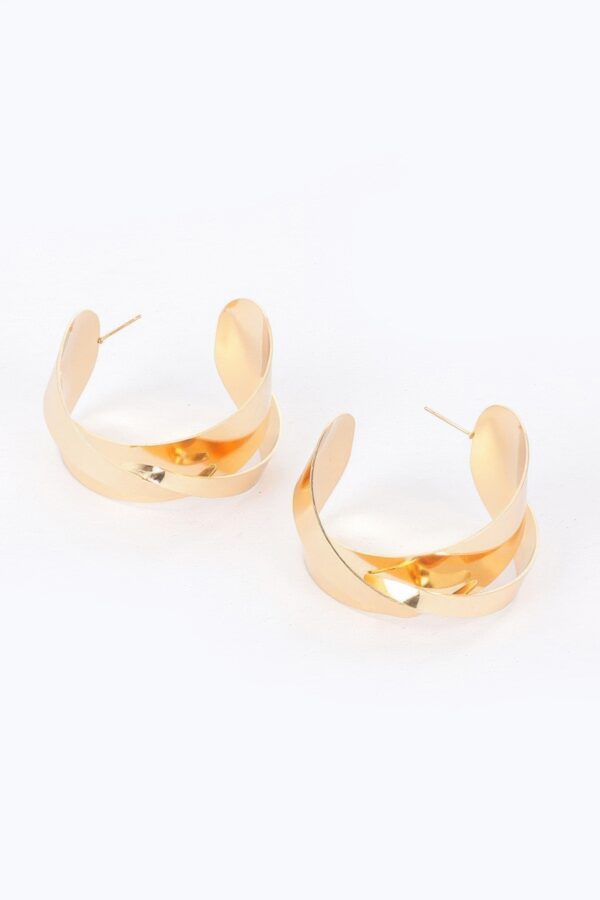 Twisted Metal Earrings – Polished Finish