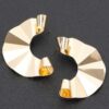 Curved Polished Metal Earrings – 2.5″ Silhouette