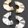 Curved Polished Metal Earrings – 2.5″ Silhouette