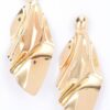 Leaf Luxe Metal Drop Earrings – Elongated Leaf Silhouette