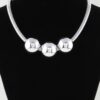 Triple Shiny Bead Statement Necklace – 16″