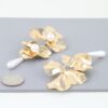 Pearl Flower Drop Earrings – Gold-Tone Floral Drops