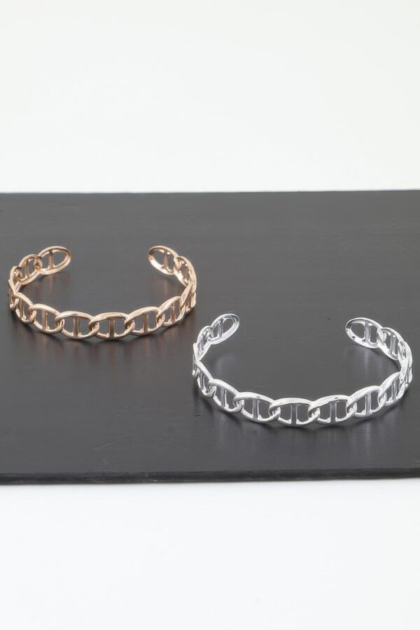 Mariner Chain Cuff Bracelet – Polished Metal