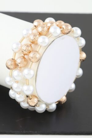 Multi Pearl Beaded Bracelet – Gold-Tone & Faux Pearls