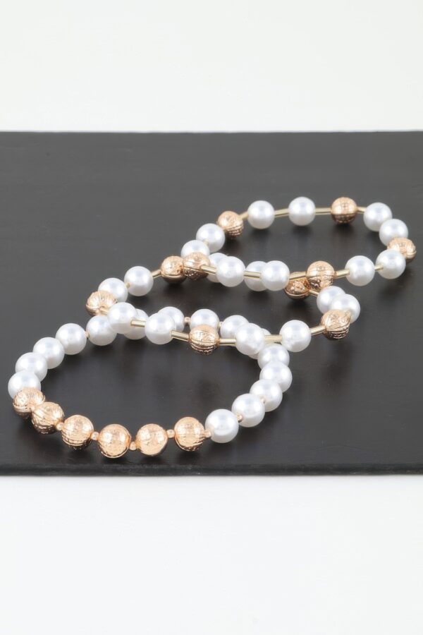 Multi Pearl Beaded Bracelet – Gold-Tone & Faux Pearls
