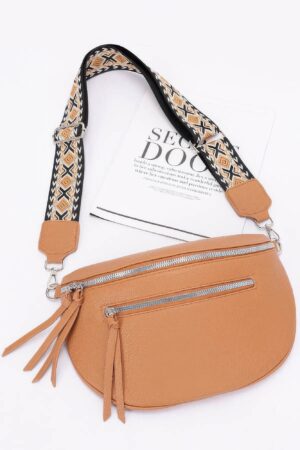 Faux Leather Crossbody Belt Bag – Sleek Zipper