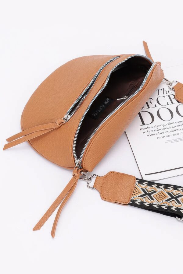 Faux Leather Crossbody Belt Bag – Sleek Zipper