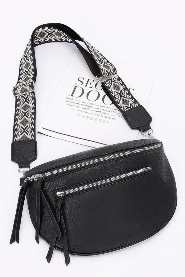 Faux Leather Crossbody Belt Bag – Sleek Zipper