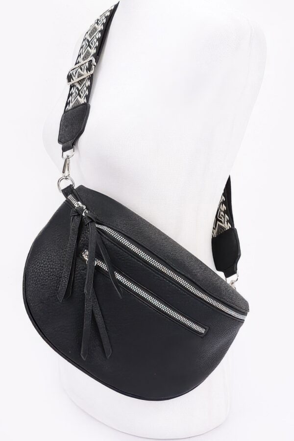 Faux Leather Crossbody Belt Bag – Sleek Zipper