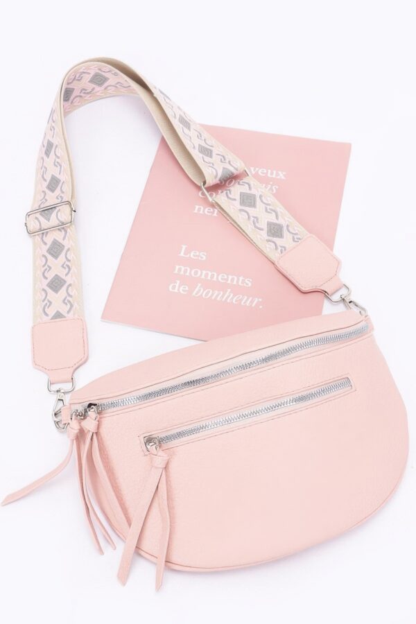 Faux Leather Crossbody Belt Bag – Sleek Zipper