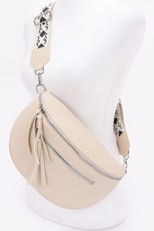 Faux Leather Crossbody Belt Bag – Sleek Zipper