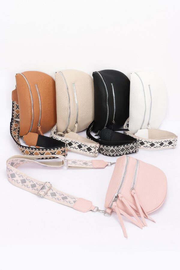 Faux Leather Crossbody Belt Bag – Sleek Zipper