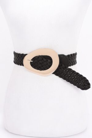 Braided Belt with Polished Metal Buckle – 2″ Wide