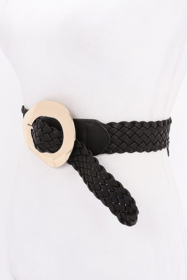 Braided Belt with Polished Metal Buckle – 2″ Wide