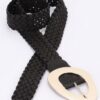Braided Belt with Polished Metal Buckle – 2″ Wide
