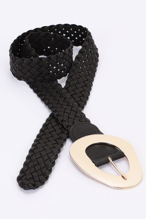 Braided Belt with Polished Metal Buckle – 2″ Wide