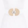 Slim Elastic Waist Belt with Gold-Tone Buckle
