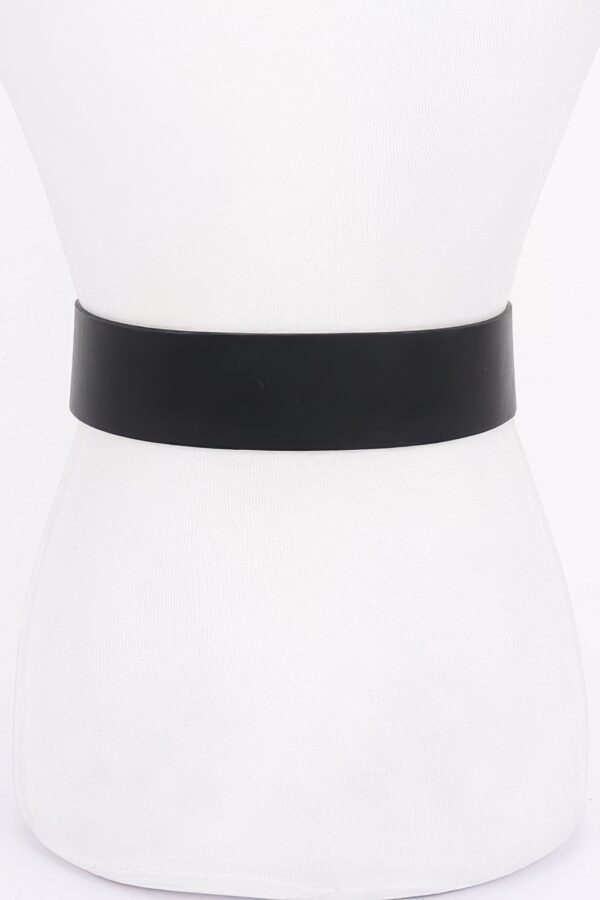 Knot-Detail PU Waist Belt with Metal Buckle