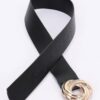 Knot-Detail PU Waist Belt with Metal Buckle