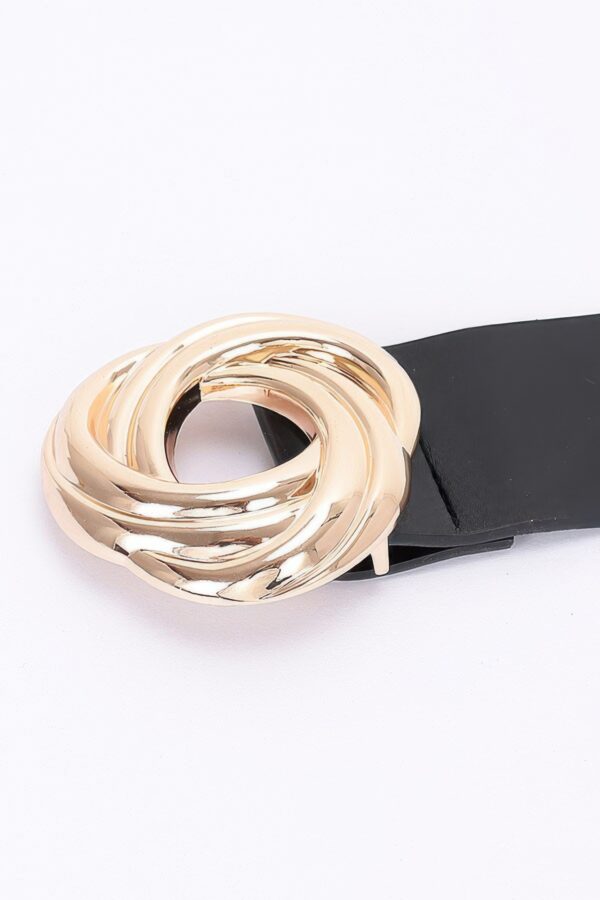 Knot-Detail PU Waist Belt with Metal Buckle