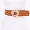 Knot-Detail PU Waist Belt with Metal Buckle