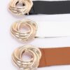 Knot-Detail PU Waist Belt with Metal Buckle